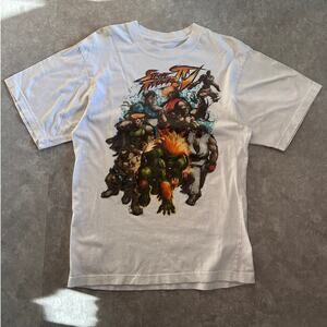 90s Vintage Street Fighter IV White T Shirt Size M